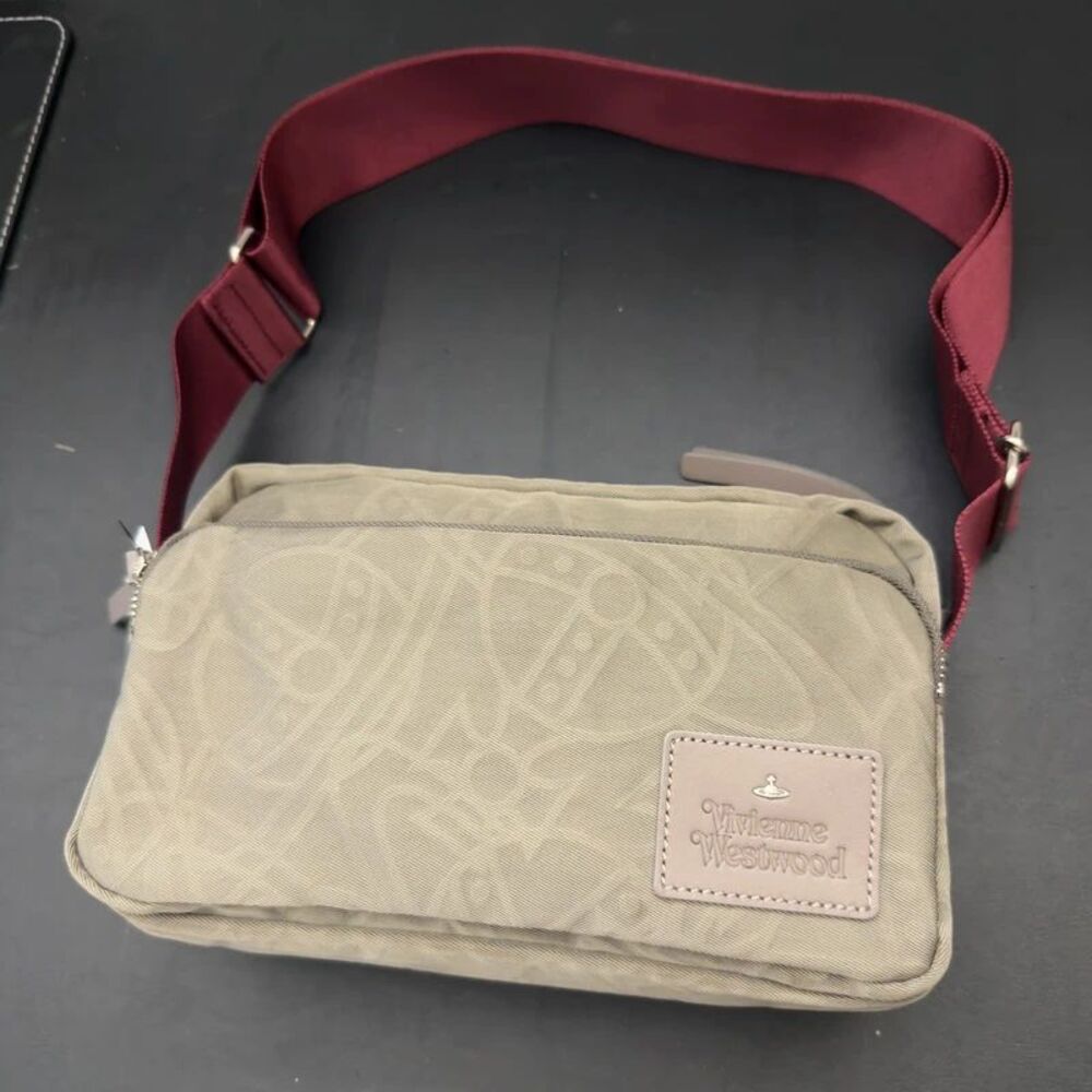 Vivienne Westwood Crown Cross Body Bag Canvas Leather